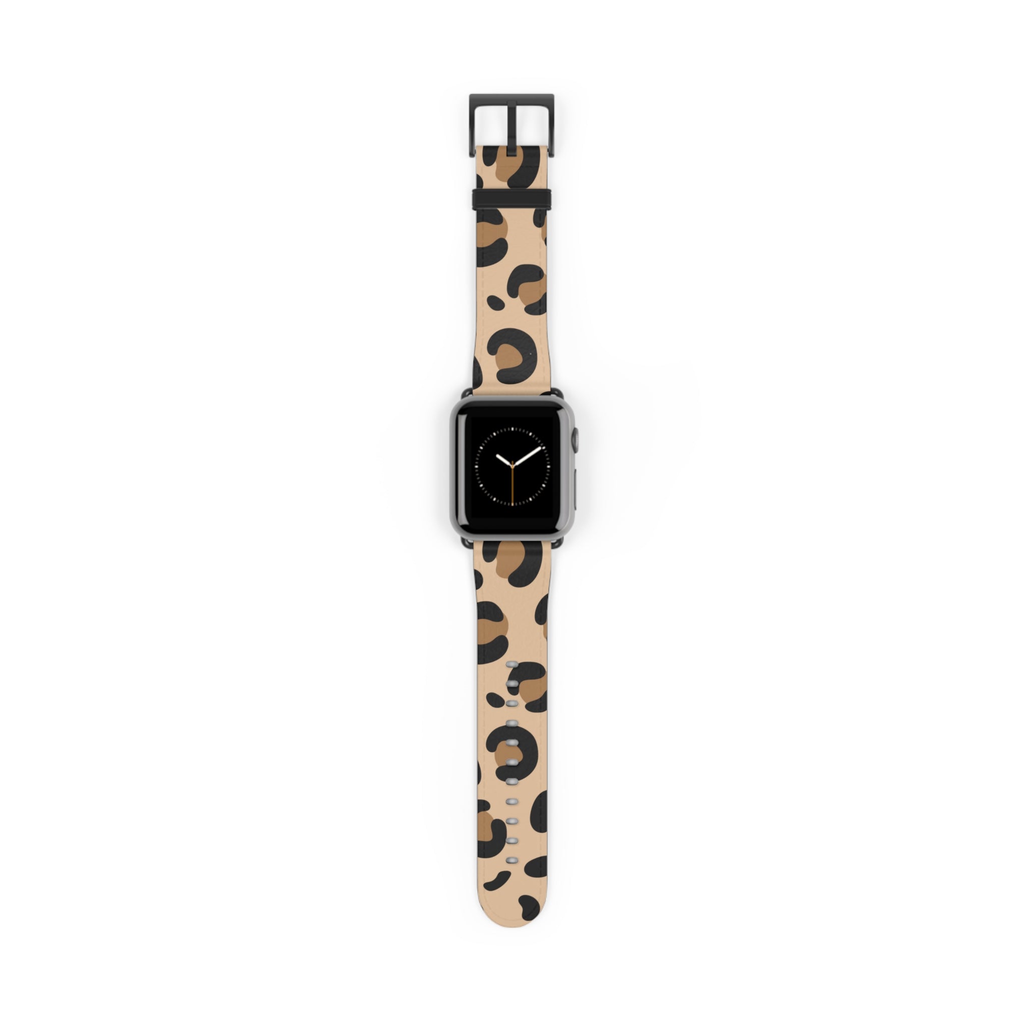 Leopard Print Silicone Watch Band — Beige Animal Pattern Apple/Smartwatch Strap