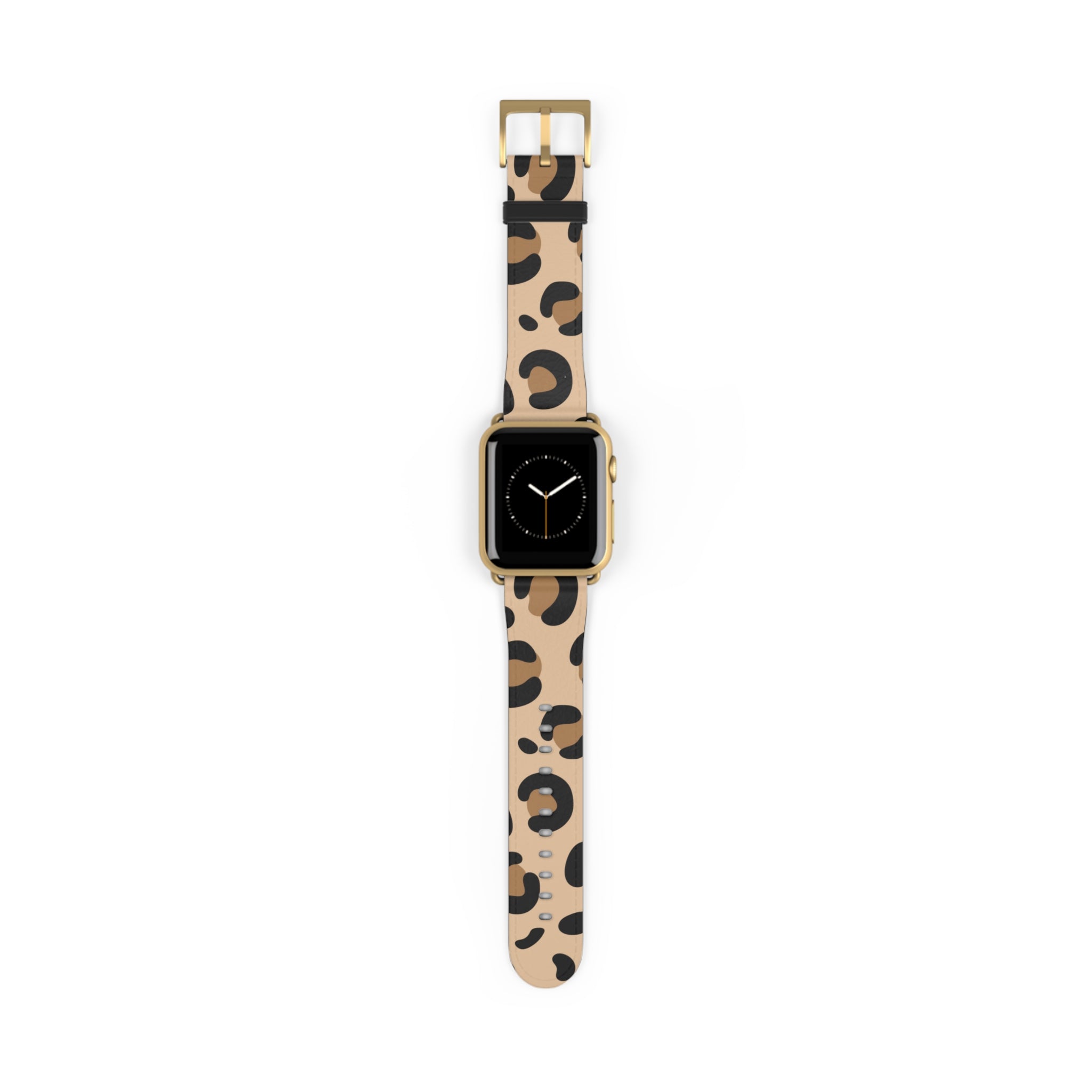 Leopard Print Silicone Watch Band — Beige Animal Pattern Apple/Smartwatch Strap