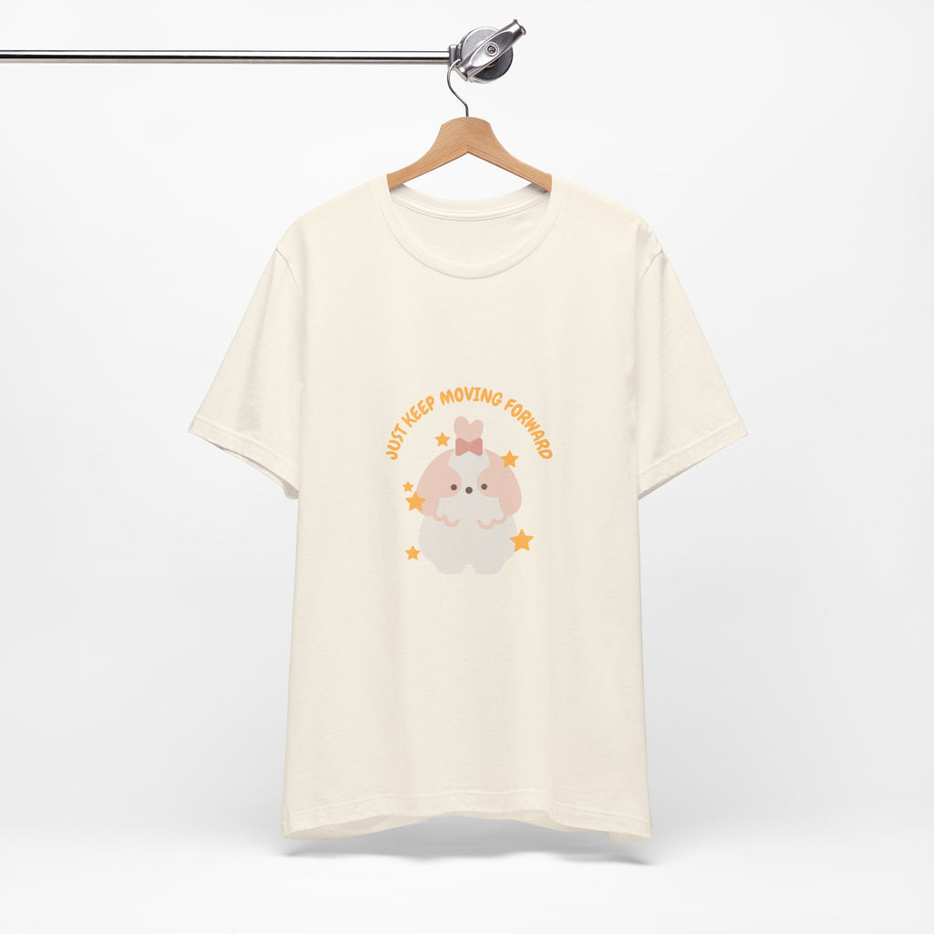 Cute Kawaii Bunny Tee — "Just Keep Moving Forward" Graphic T-Shirt