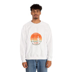 Hello Sunshine Crewneck Sweatshirt — Retro Sunset Cactus Graphic