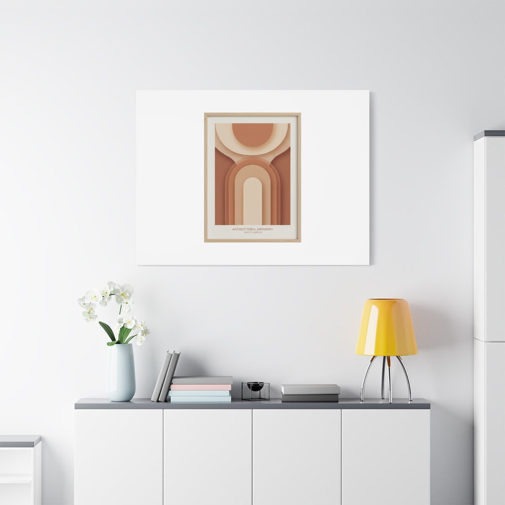 Terracotta Arch Abstract Canvas | Earthy Minimal Poster