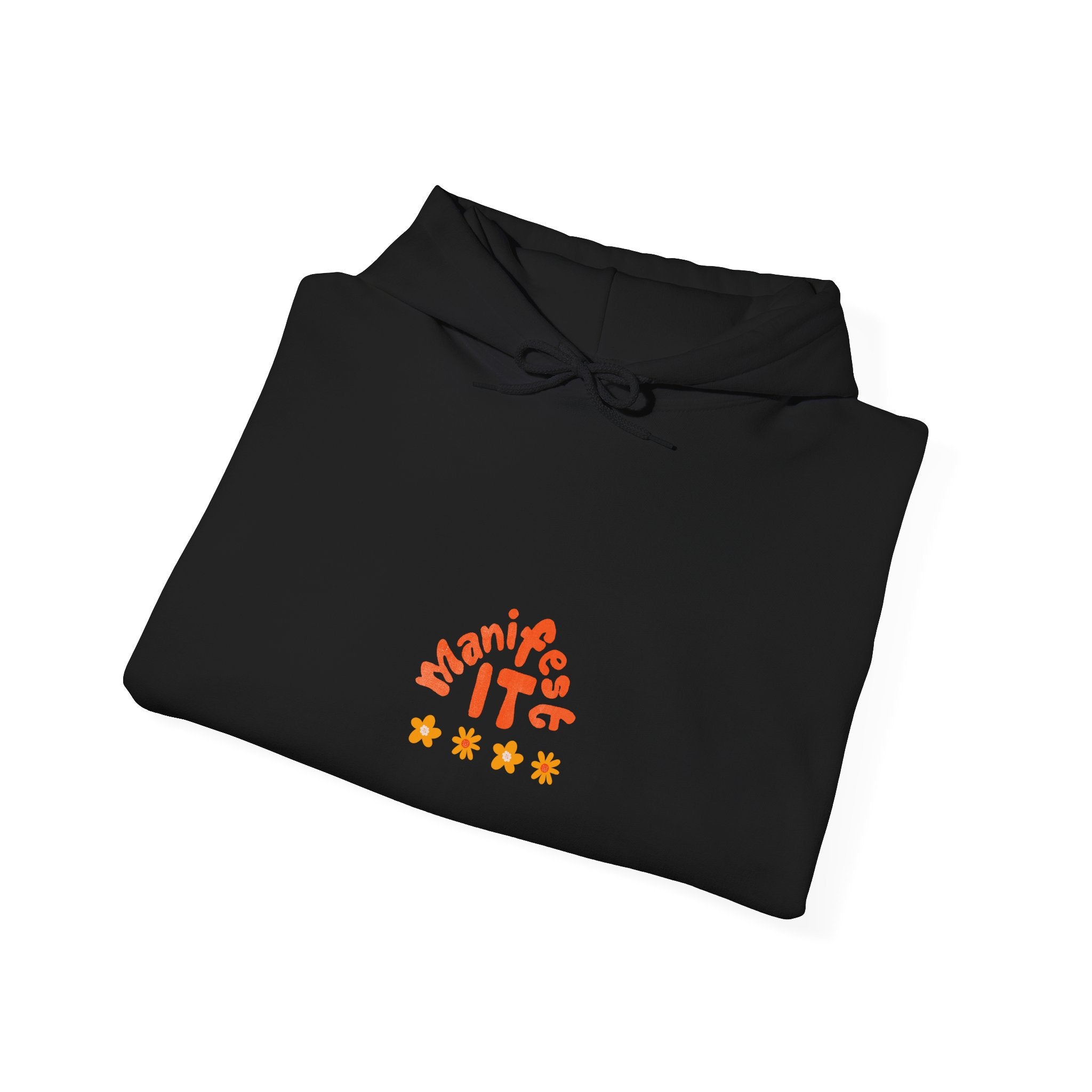 Hoodie — "Manifest It" Small Retro Stars Graphic Pullover