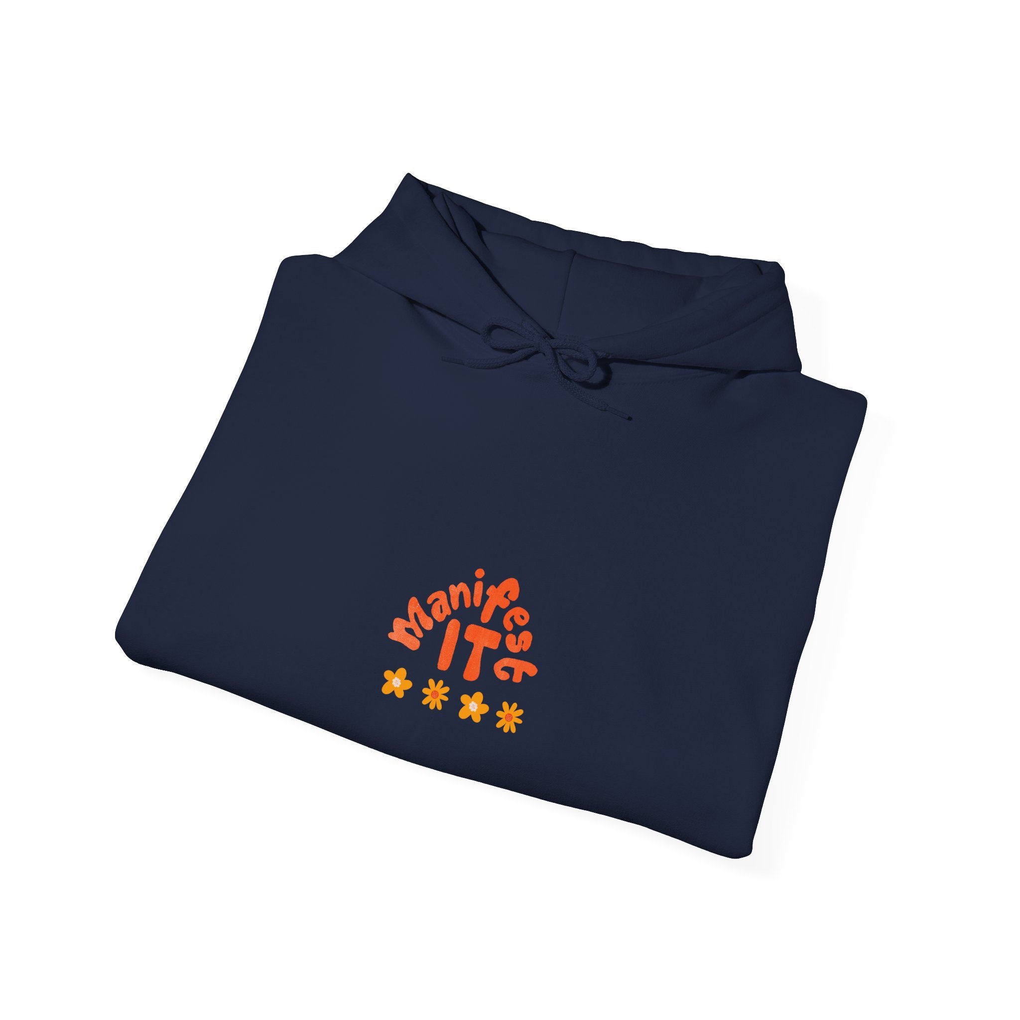 Hoodie — "Manifest It" Small Retro Stars Graphic Pullover