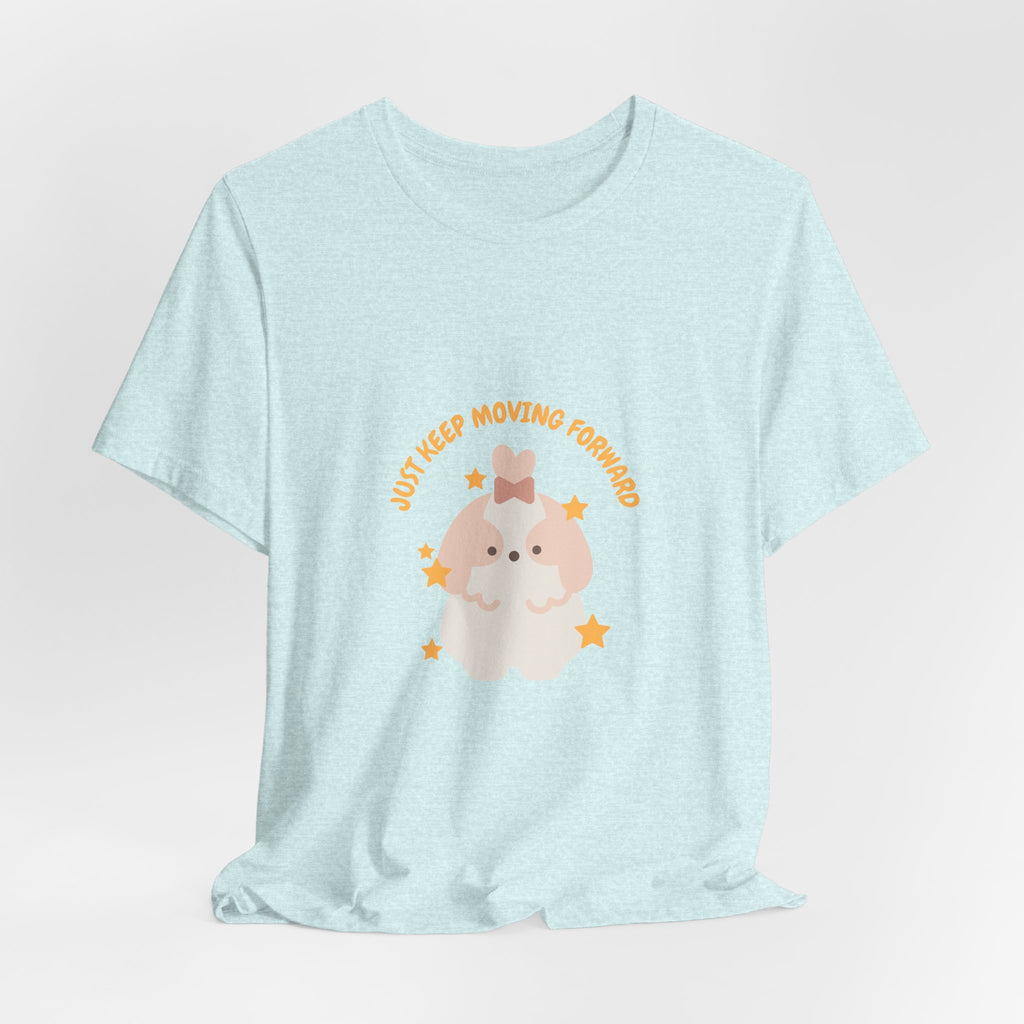 Cute Kawaii Bunny Tee — "Just Keep Moving Forward" Graphic T-Shirt