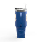 40oz Insulated Travel Mug Tumbler— Cute Kawaii Kitten Holding Heart