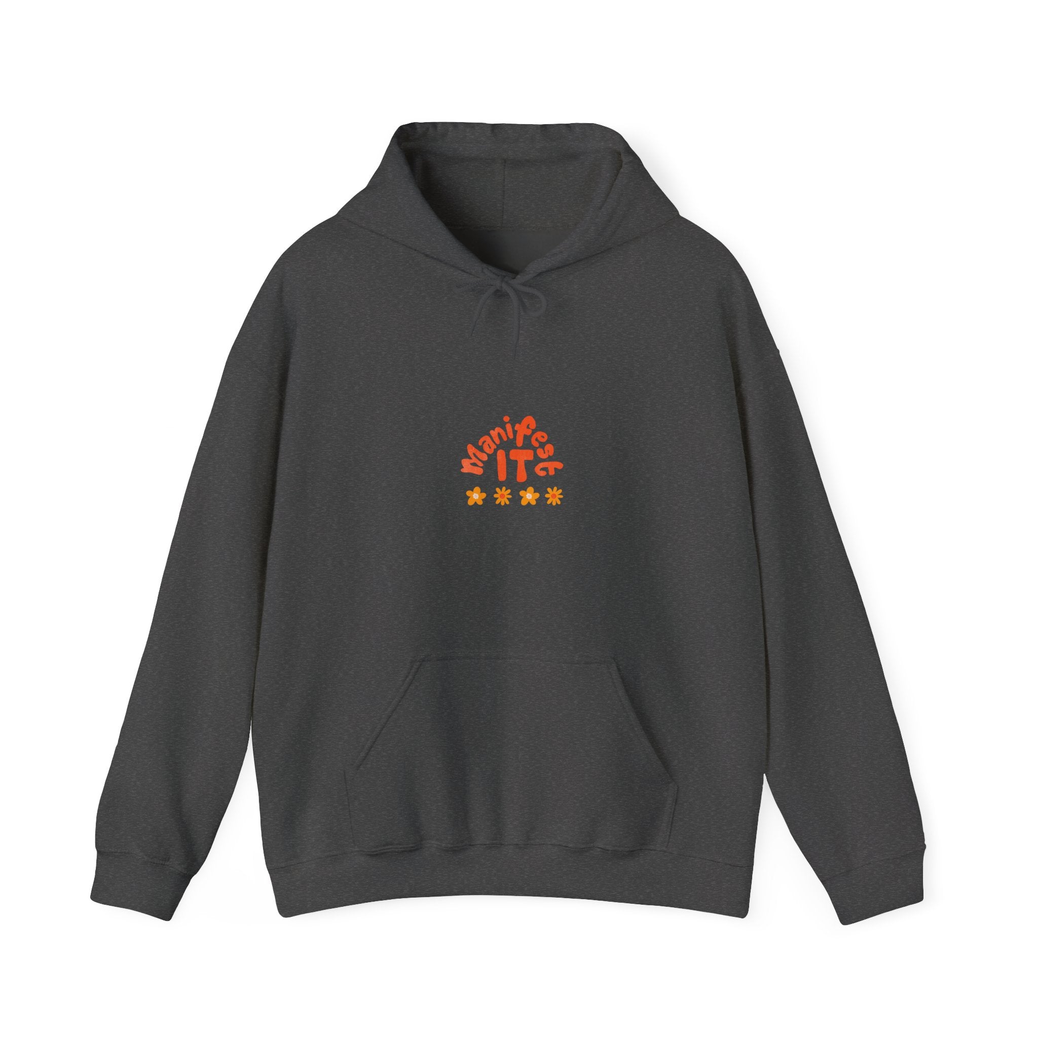 Hoodie — "Manifest It" Small Retro Stars Graphic Pullover