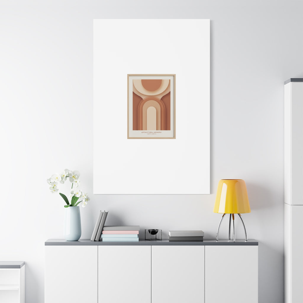 Terracotta Arch Abstract Canvas | Earthy Minimal Poster
