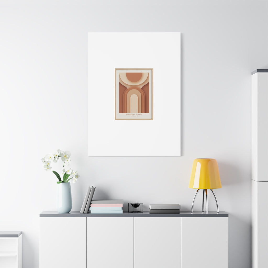 Terracotta Arch Abstract Canvas | Earthy Minimal Poster