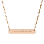 Engravable Horizontal Bar Necklace — Personalized Morse Code Pendant