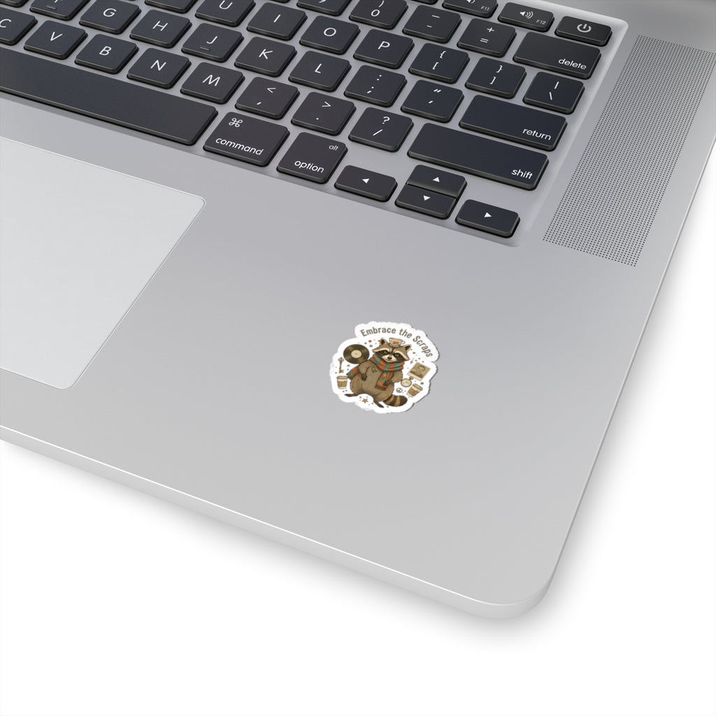 Embrace the Scraps Raccoon Sticker | Scavenger Chic, Trash Animal Realism