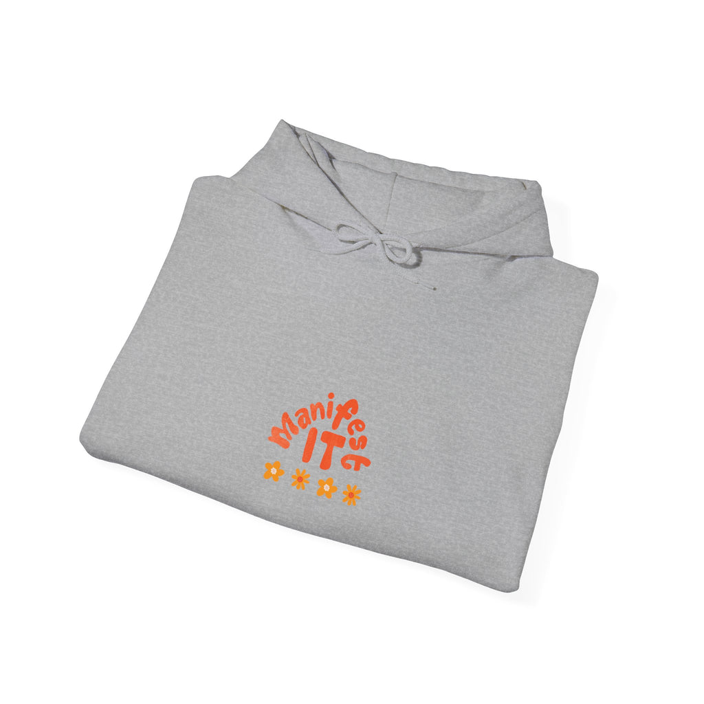 Hoodie — "Manifest It" Small Retro Stars Graphic Pullover
