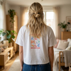 Summer Vibes Boxy Tee – Pastel Abstract Back Graphic