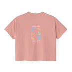 Summer Vibes Boxy Tee – Pastel Abstract Back Graphic