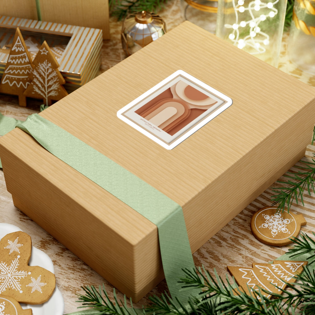 Terracotta Arch Abstract Sticker | earthy minimal, warm neutral shapes