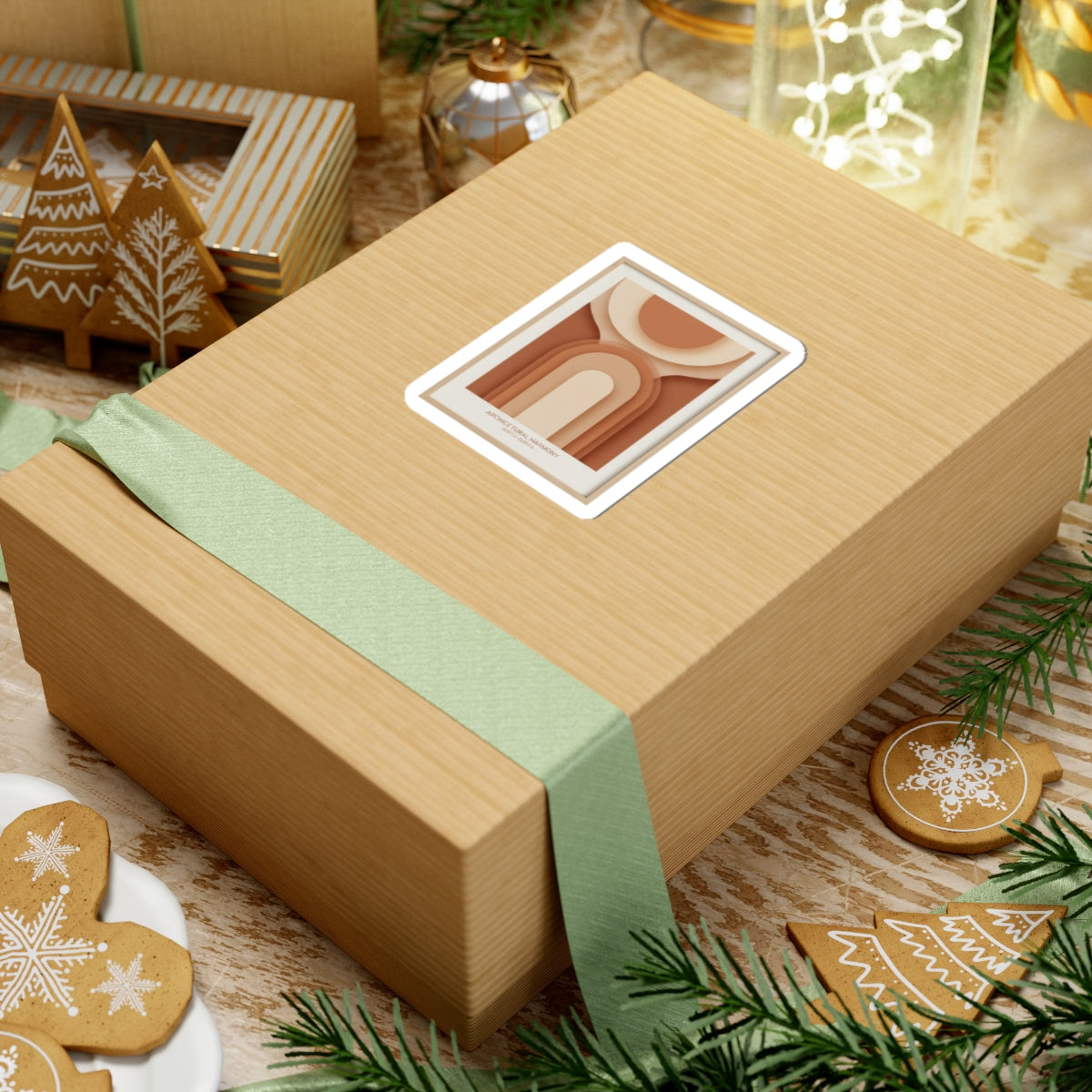Terracotta Arch Abstract Sticker | earthy minimal, warm neutral shapes