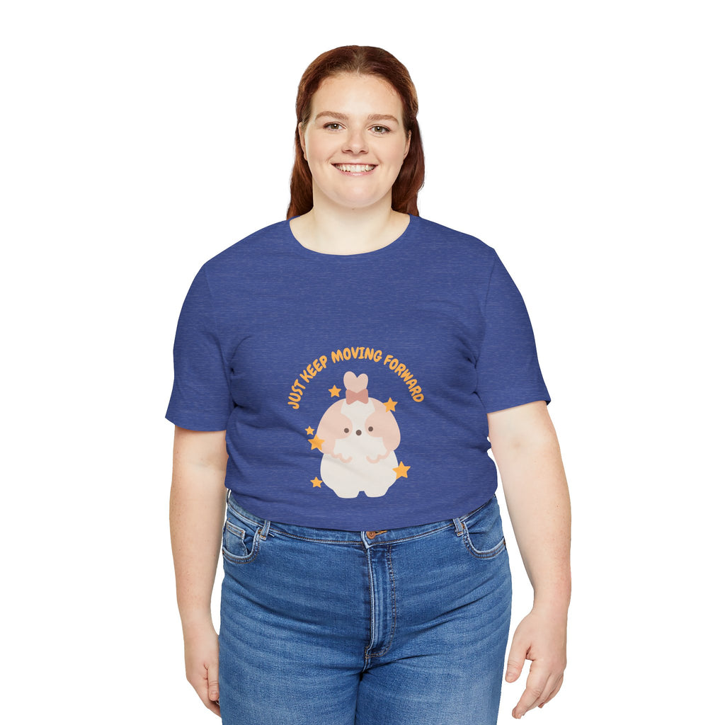 Cute Kawaii Bunny Tee — "Just Keep Moving Forward" Graphic T-Shirt