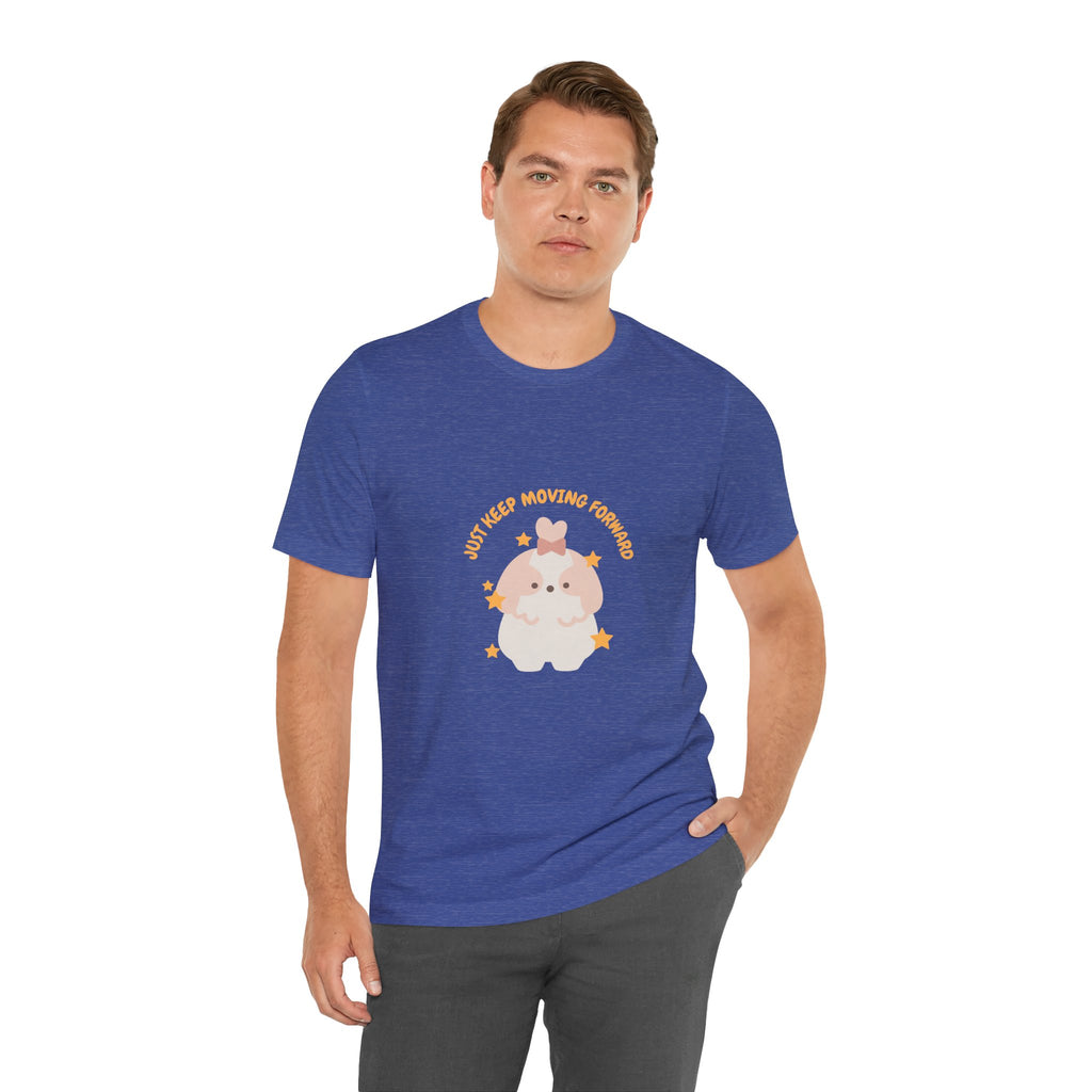 Cute Kawaii Bunny Tee — "Just Keep Moving Forward" Graphic T-Shirt
