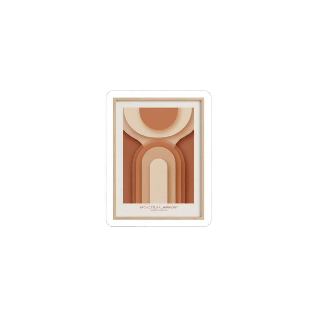 Terracotta Arch Abstract Sticker | earthy minimal, warm neutral shapes