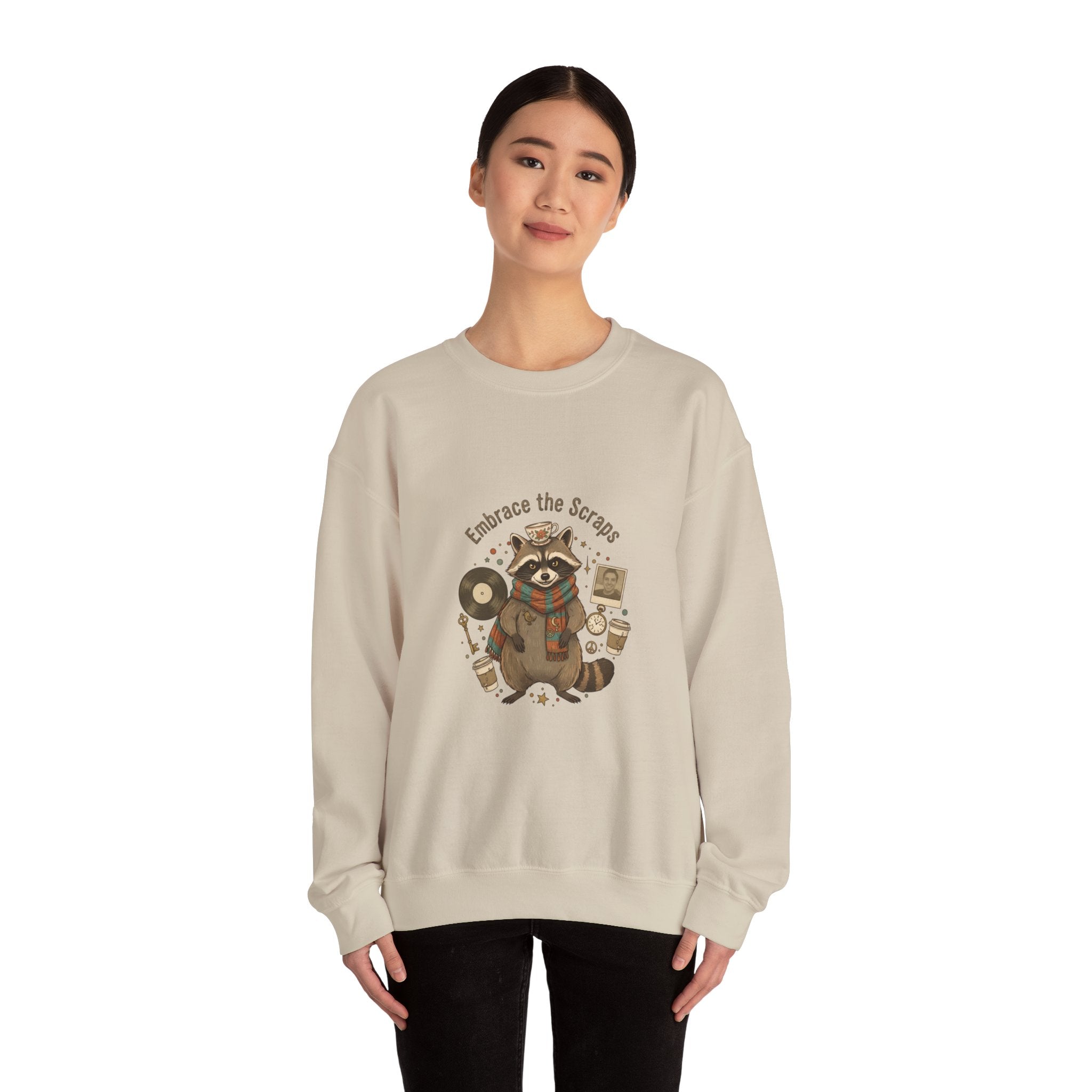 Embrace the Scraps Raccoon Sweatshirt | Scavenger Chic, possum design
