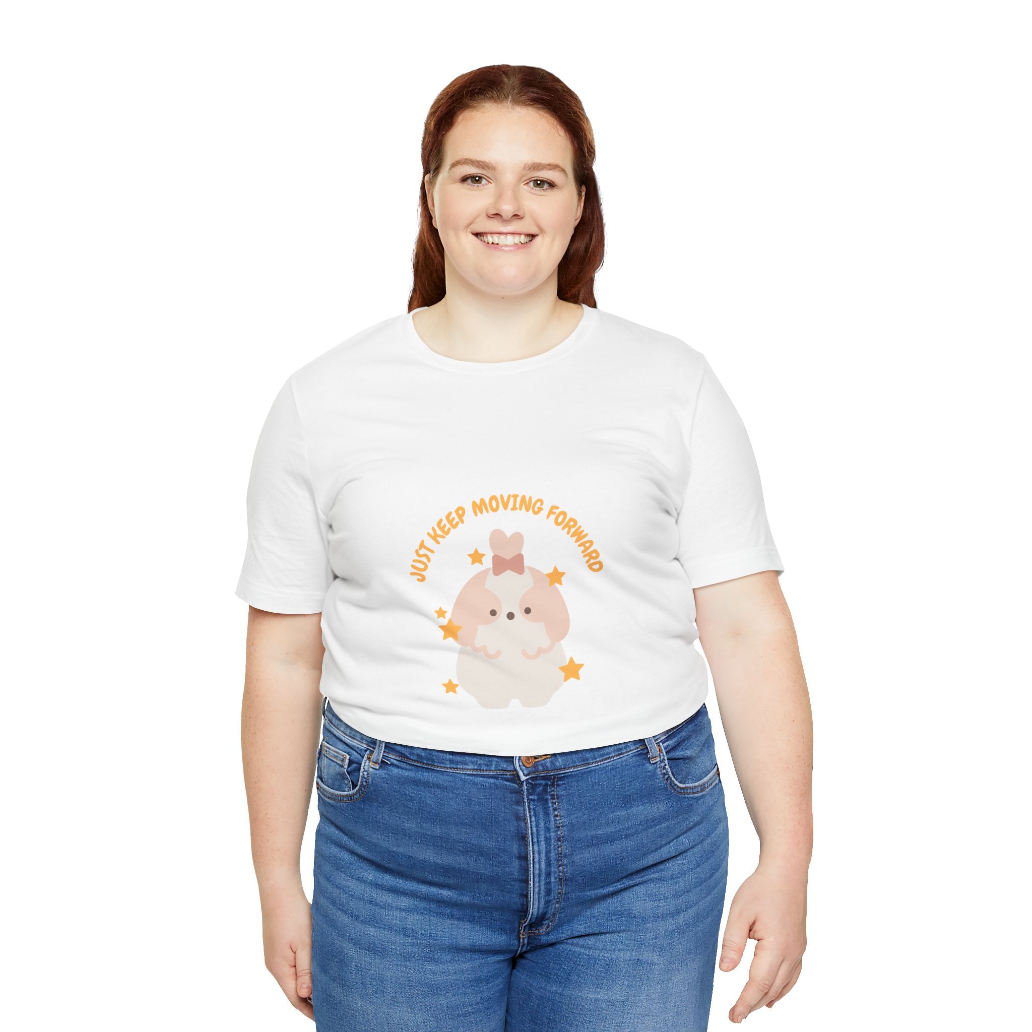 Cute Kawaii Bunny Tee — "Just Keep Moving Forward" Graphic T-Shirt