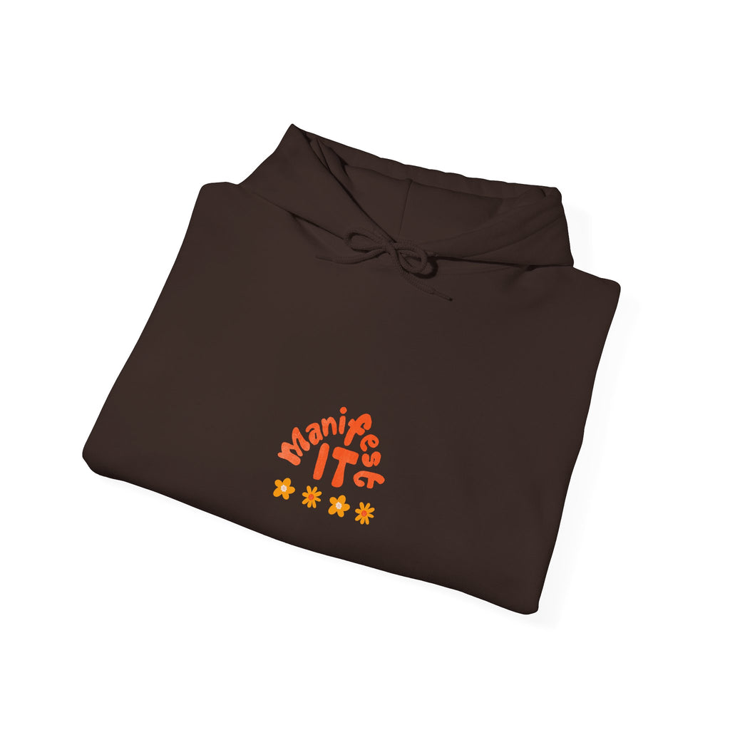 Hoodie — "Manifest It" Small Retro Stars Graphic Pullover