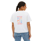 Summer Vibes Boxy Tee – Pastel Abstract Back Graphic