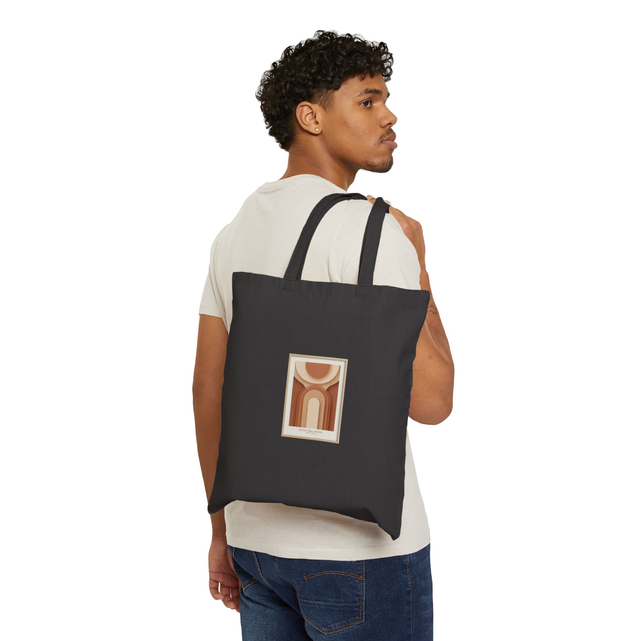 Terracotta Abstract Arch Tote | clay tone art, warm neutral shapes