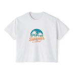 Summer Is Calling Women's Boxy Tee — Retro Palm Beach Vacation Tee