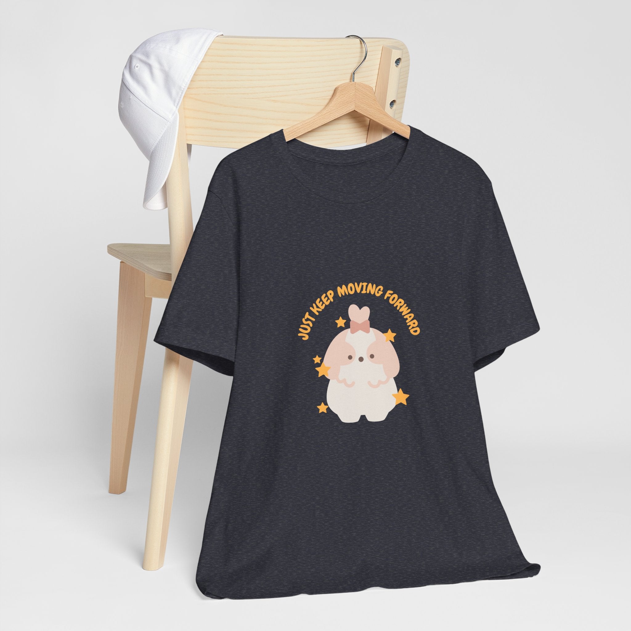 Cute Kawaii Bunny Tee — "Just Keep Moving Forward" Graphic T-Shirt