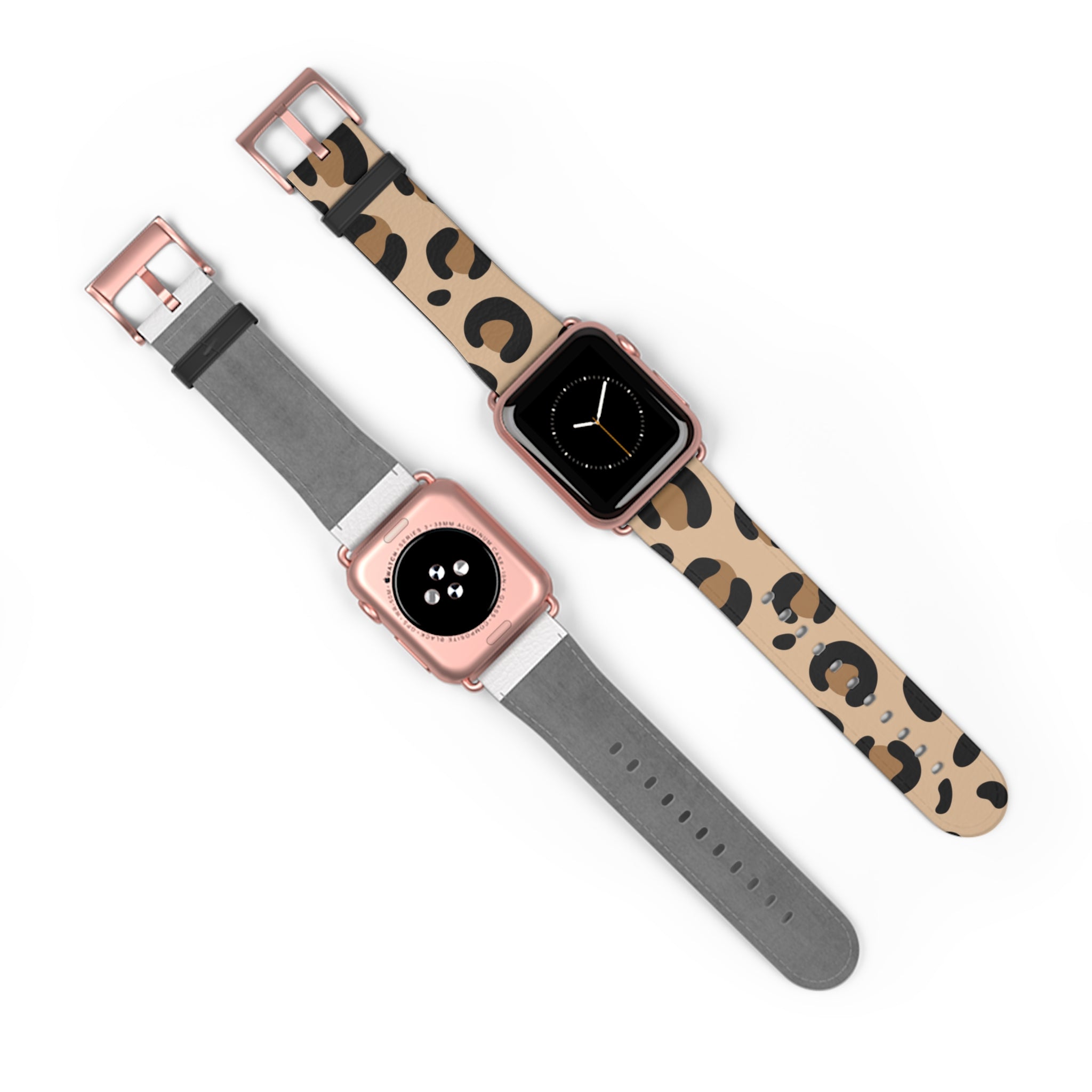 Leopard Print Silicone Watch Band — Beige Animal Pattern Apple/Smartwatch Strap