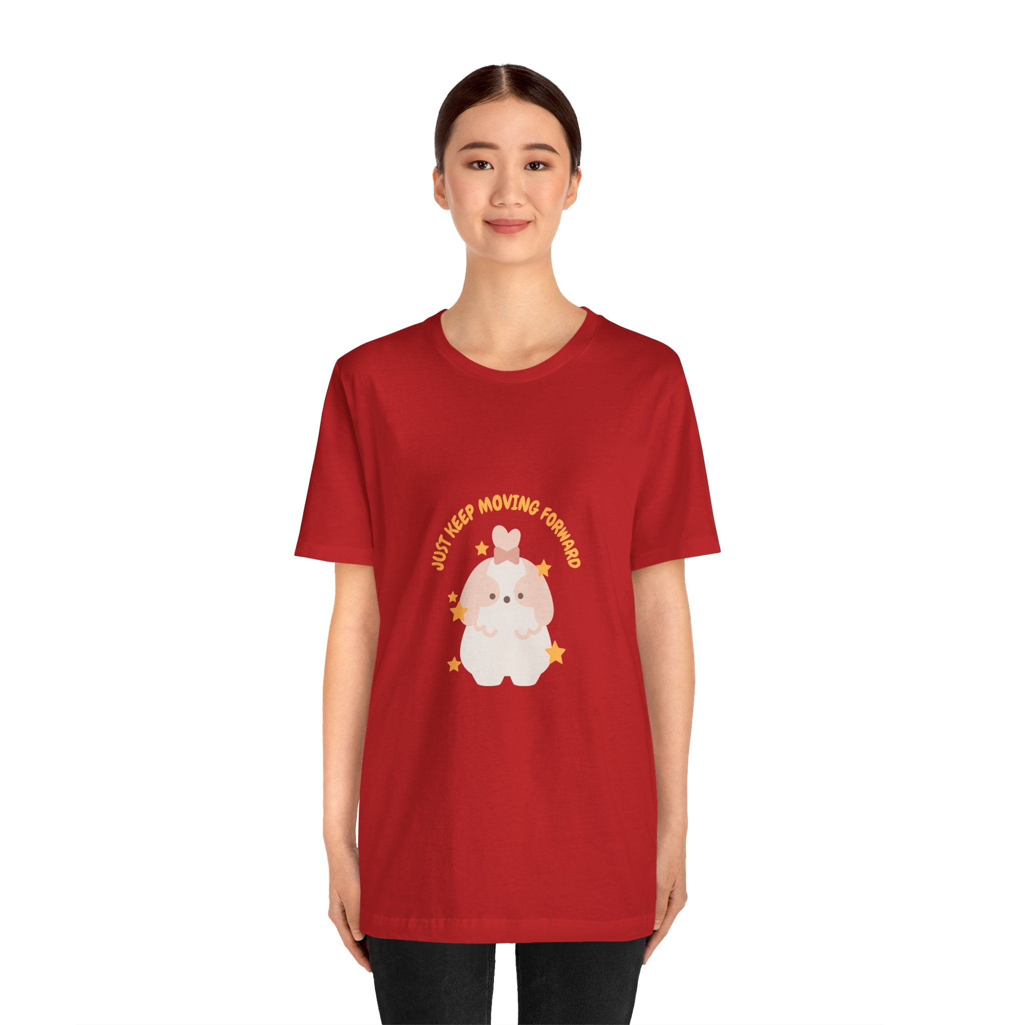 Cute Kawaii Bunny Tee — "Just Keep Moving Forward" Graphic T-Shirt