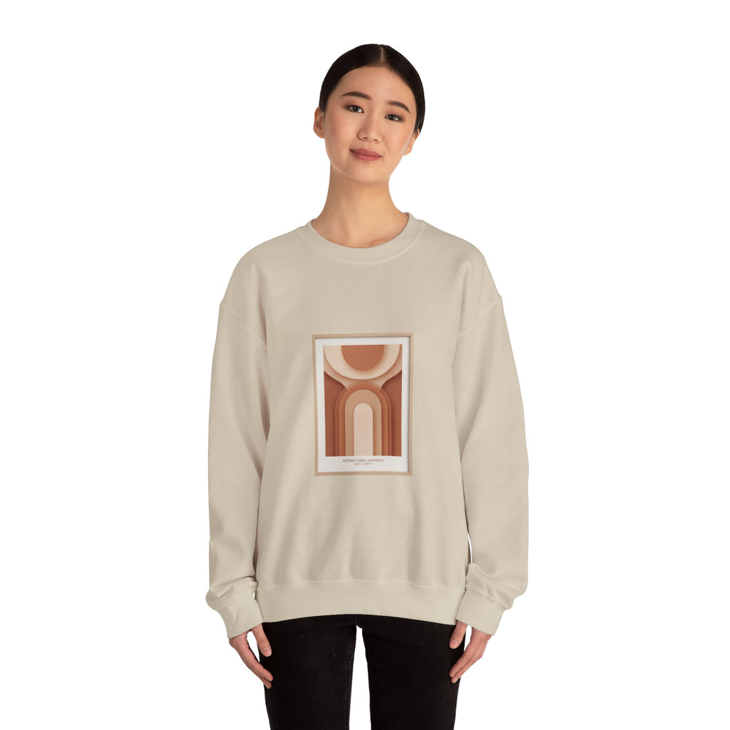 Terracotta Arch Abstract Sweatshirt | warm neutral shapes, clay tone art