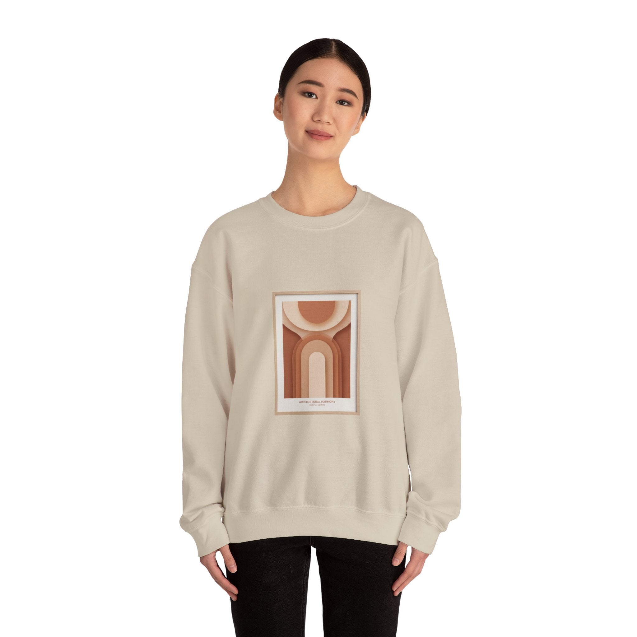 Terracotta Arch Abstract Sweatshirt | warm neutral shapes, clay tone art