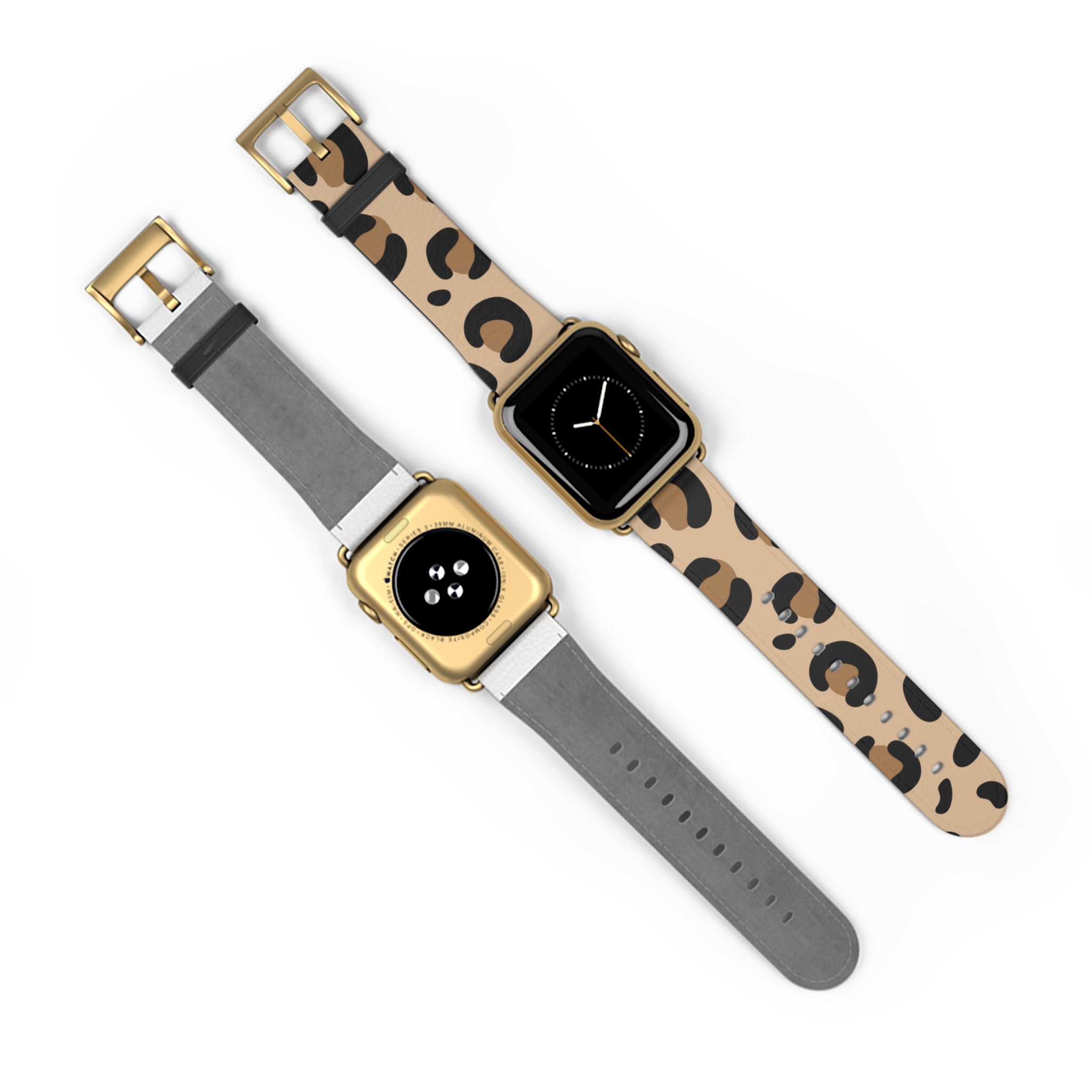 Leopard Print Silicone Watch Band — Beige Animal Pattern Apple/Smartwatch Strap
