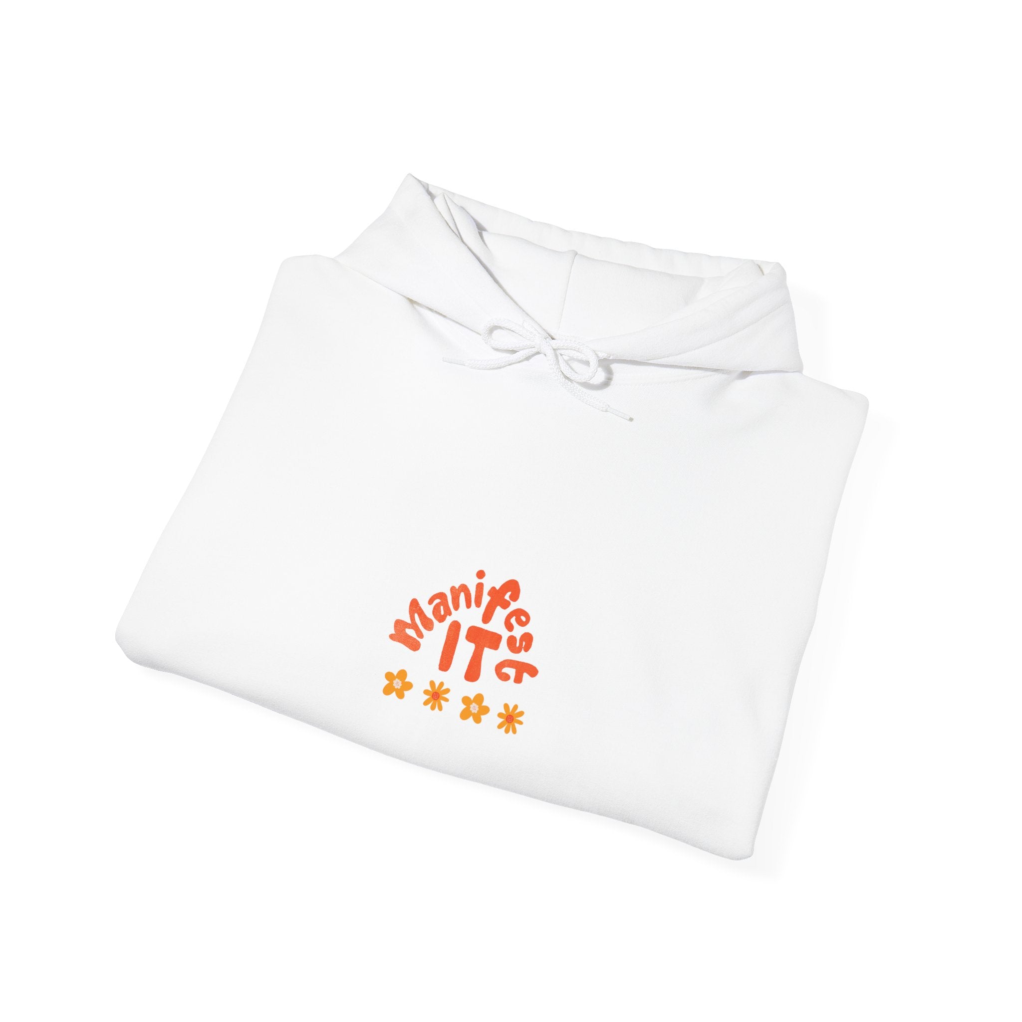 Hoodie — "Manifest It" Small Retro Stars Graphic Pullover