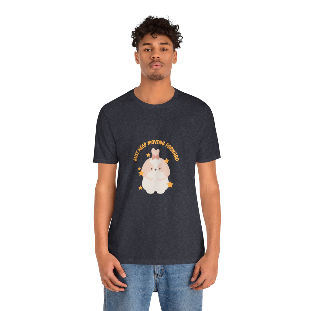 Cute Kawaii Bunny Tee — "Just Keep Moving Forward" Graphic T-Shirt
