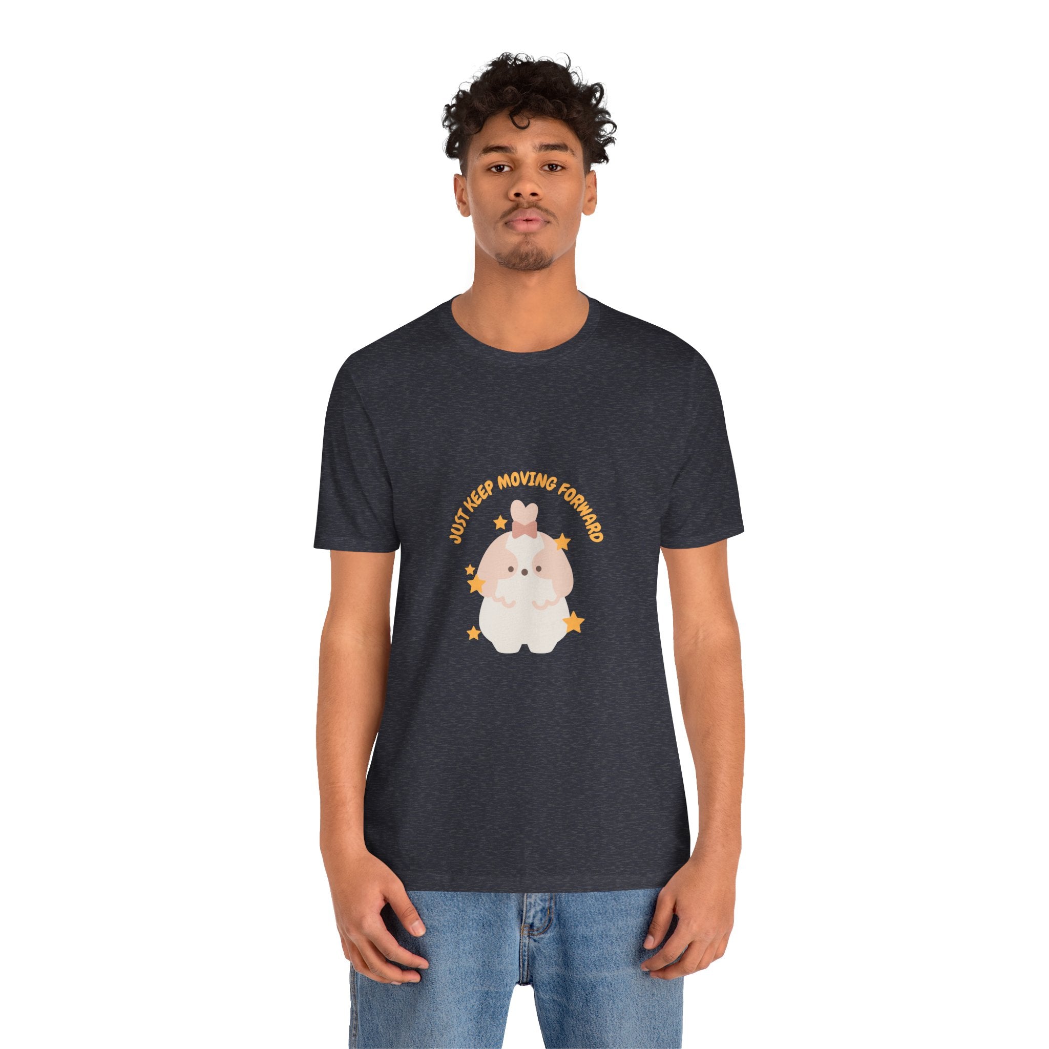 Cute Kawaii Bunny Tee — "Just Keep Moving Forward" Graphic T-Shirt