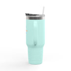 40oz Insulated Travel Mug — “The Adventure Begins” Mountain Stainless Tumbler