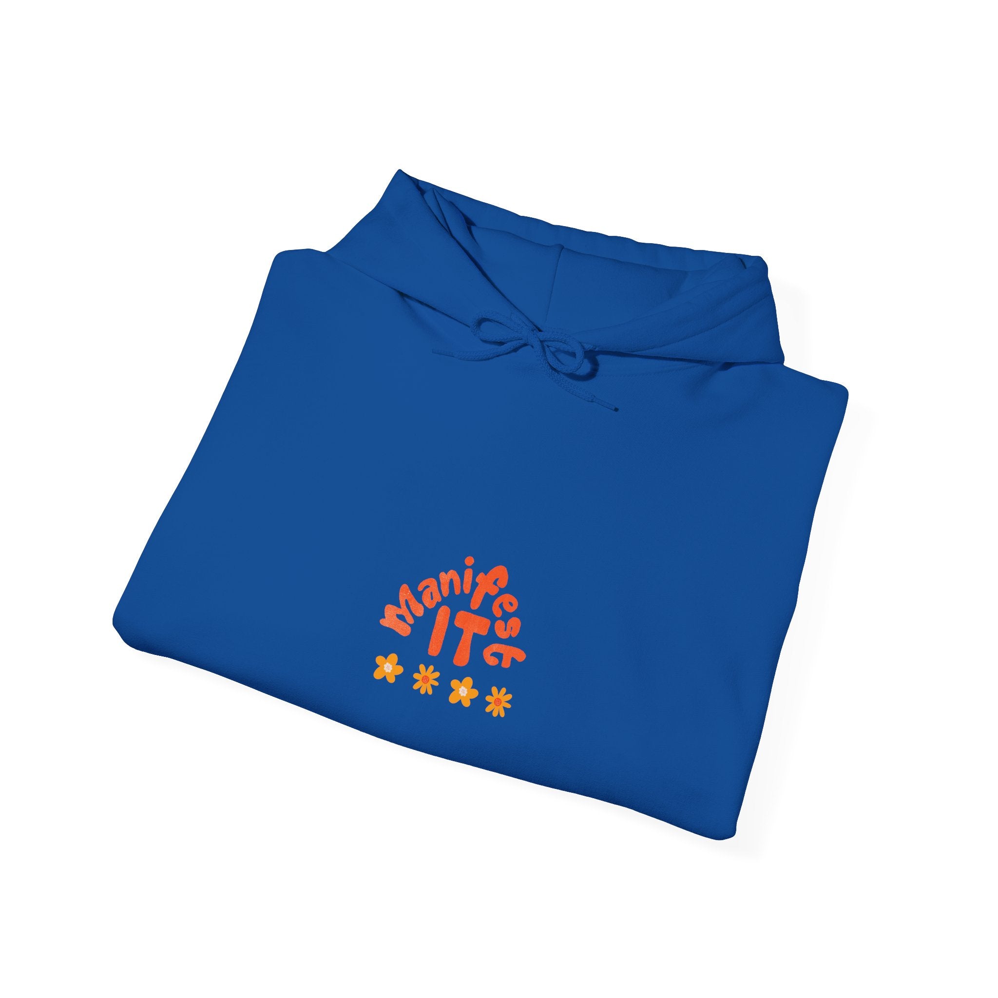 Hoodie — "Manifest It" Small Retro Stars Graphic Pullover