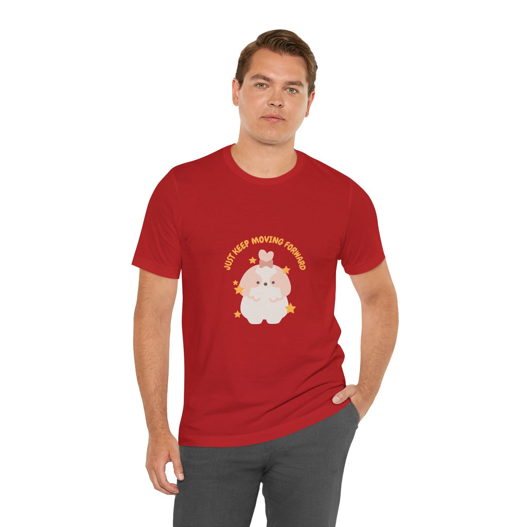 Cute Kawaii Bunny Tee — "Just Keep Moving Forward" Graphic T-Shirt
