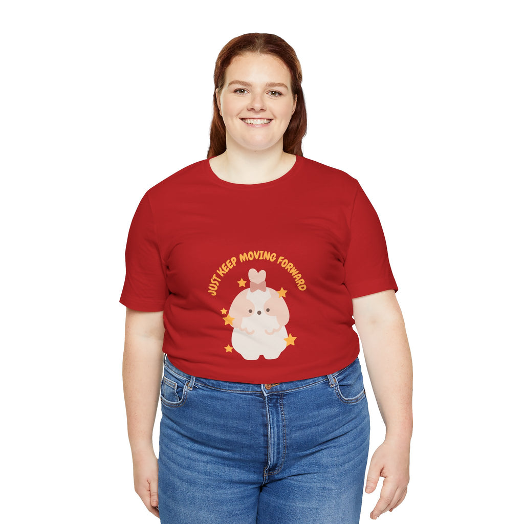 Cute Kawaii Bunny Tee — "Just Keep Moving Forward" Graphic T-Shirt