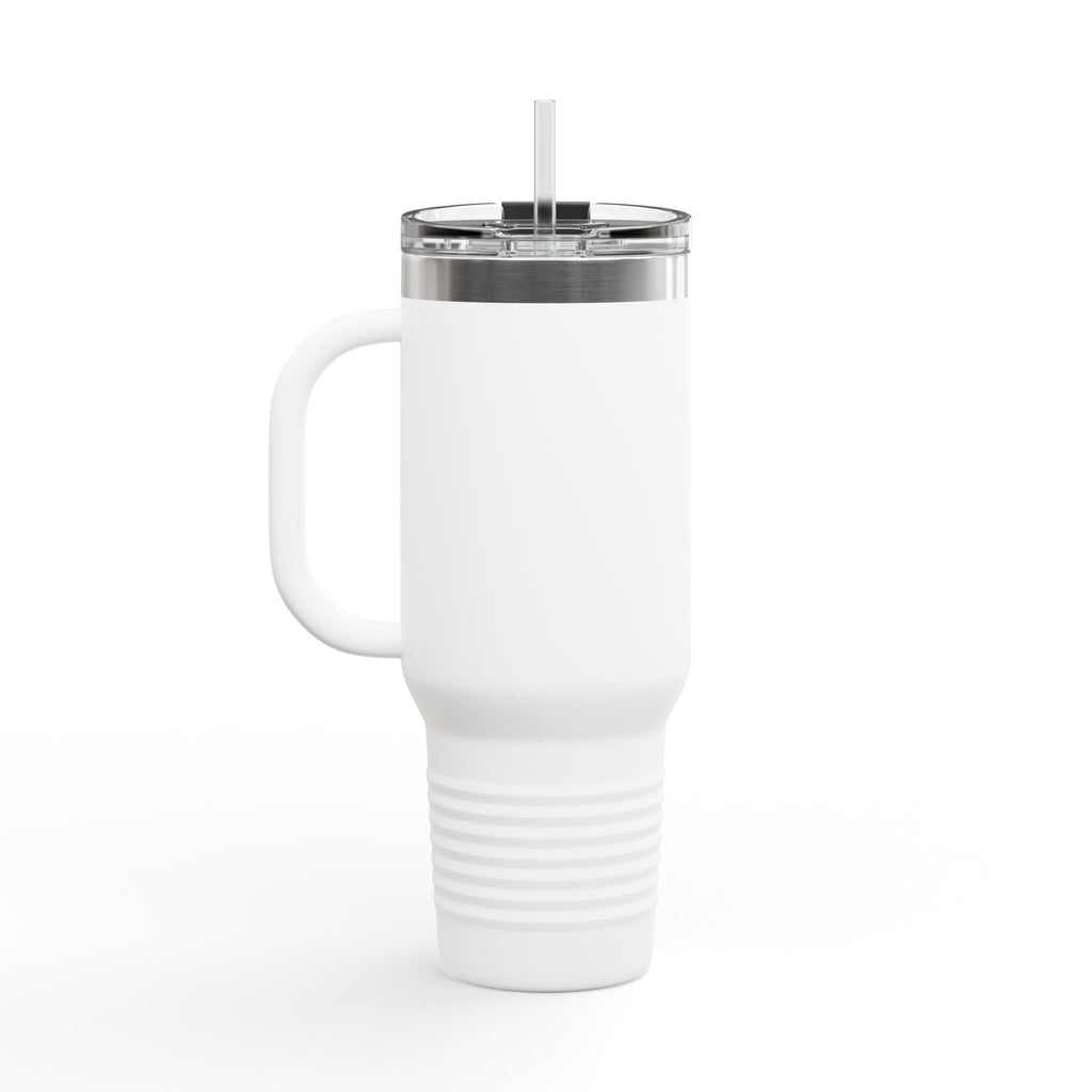 40oz Insulated Travel Mug — “The Adventure Begins” Mountain Stainless Tumbler