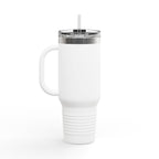 40oz Insulated Travel Mug — “The Adventure Begins” Mountain Stainless Tumbler