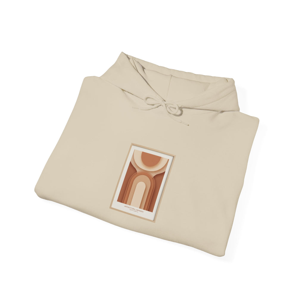 Terracotta Abstract Arch Hoodie | warm neutral shapes, boho arch design