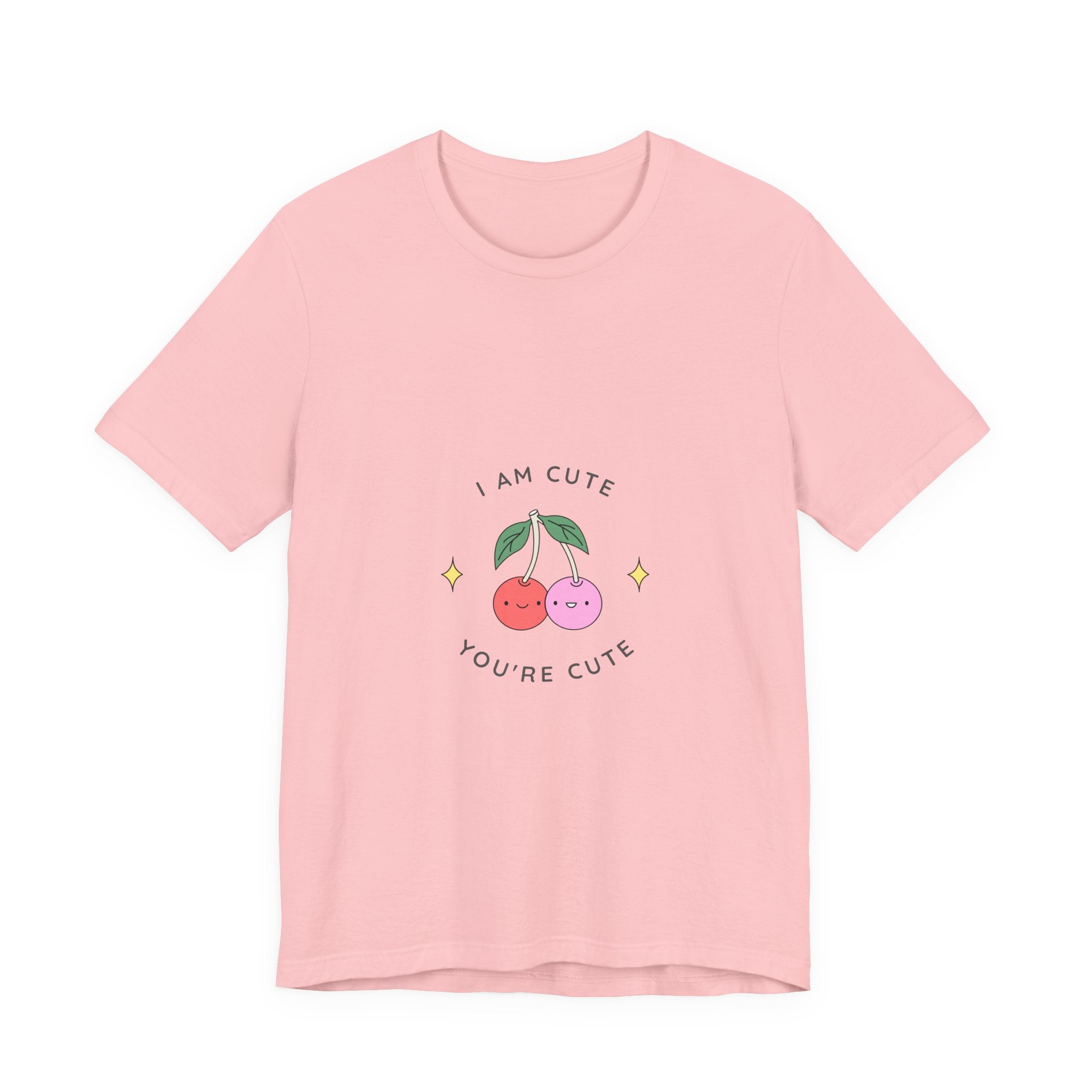 Cute Cherries Graphic Tee — "I Am Cute, You're Cute" Cute Fruit T-Shirt