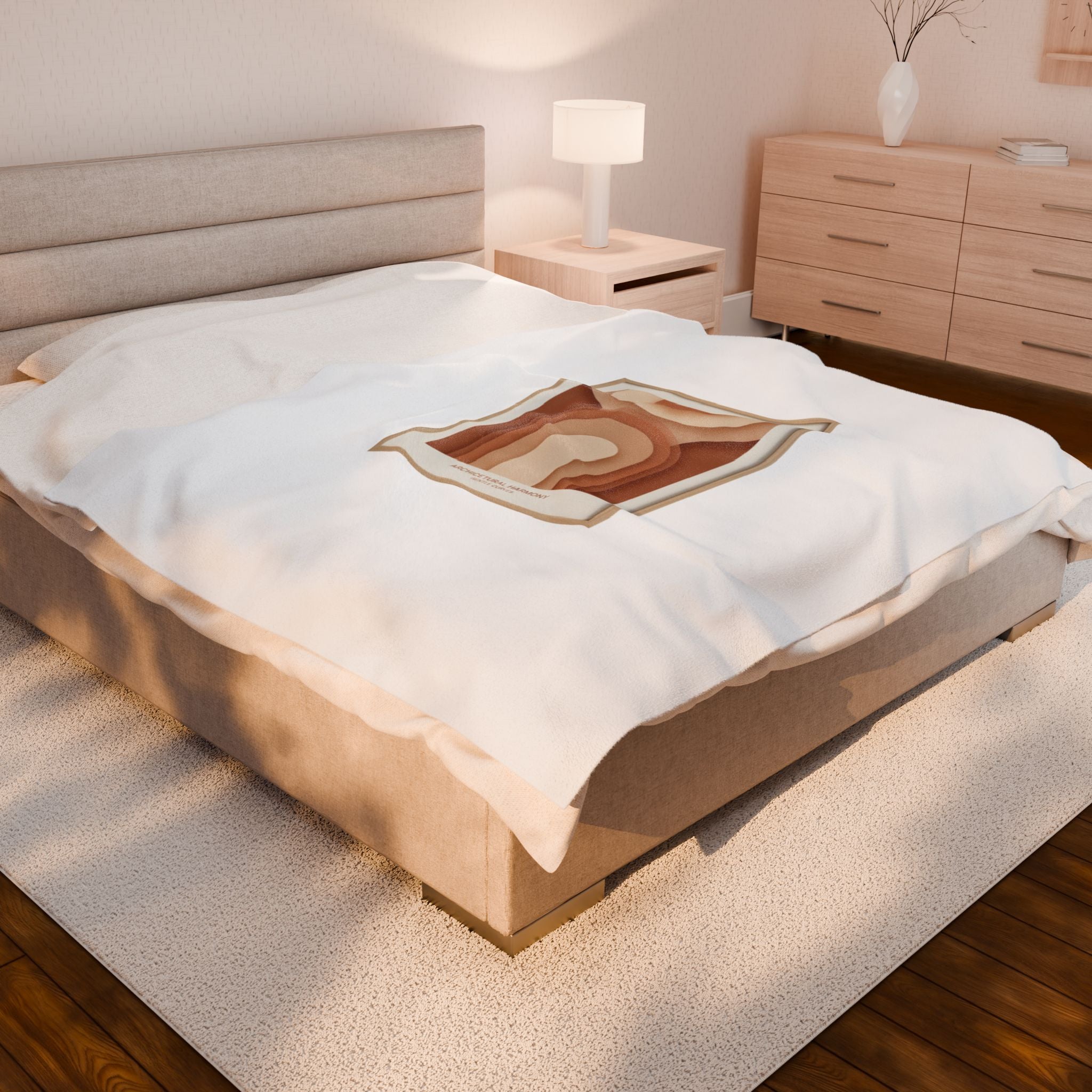 Terracotta Arch Abstract Velveteen Blanket | warm neutral shapes, clay tone decor
