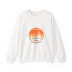Hello Sunshine Crewneck Sweatshirt — Retro Sunset Cactus Graphic