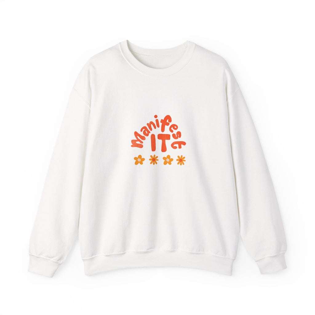 Manifest It Sweatshirt — Retro Flower Graphic Crewneck