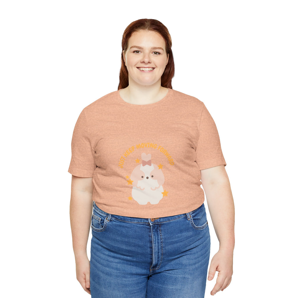 Cute Kawaii Bunny Tee — "Just Keep Moving Forward" Graphic T-Shirt