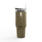 40oz Insulated Travel Mug — “The Adventure Begins” Mountain Stainless Tumbler